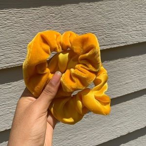 Silk and velvet scrunchies